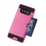 Wholesale Galaxy Note 8 Credit Card Armor Hybrid Case (Red)